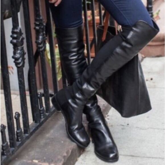 STUART WEITZMAN 5050 Leather OTK Boot Black Sz 5 - Picture 3 of 14